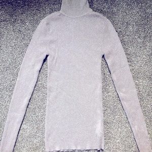 Express sparkly fitted turtleneck sweater